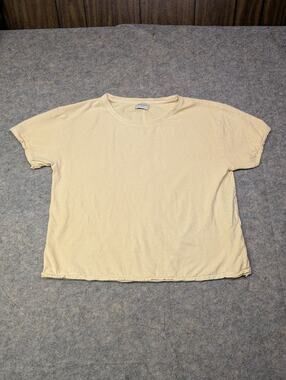 Wrap London Hemp Organic Cotton Butter Yellow Short Sleeve Top US Sz 14 L
